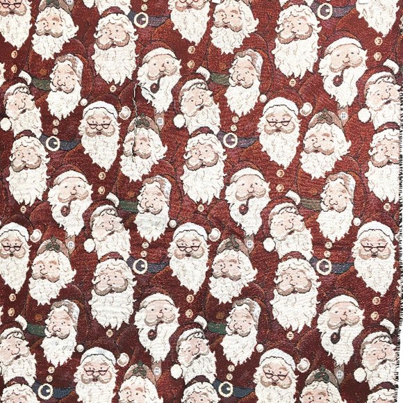 Vintage Santa Faces tapestry fabric 2 yards 
Christmas projects or gifts. - Picture 2 of 13